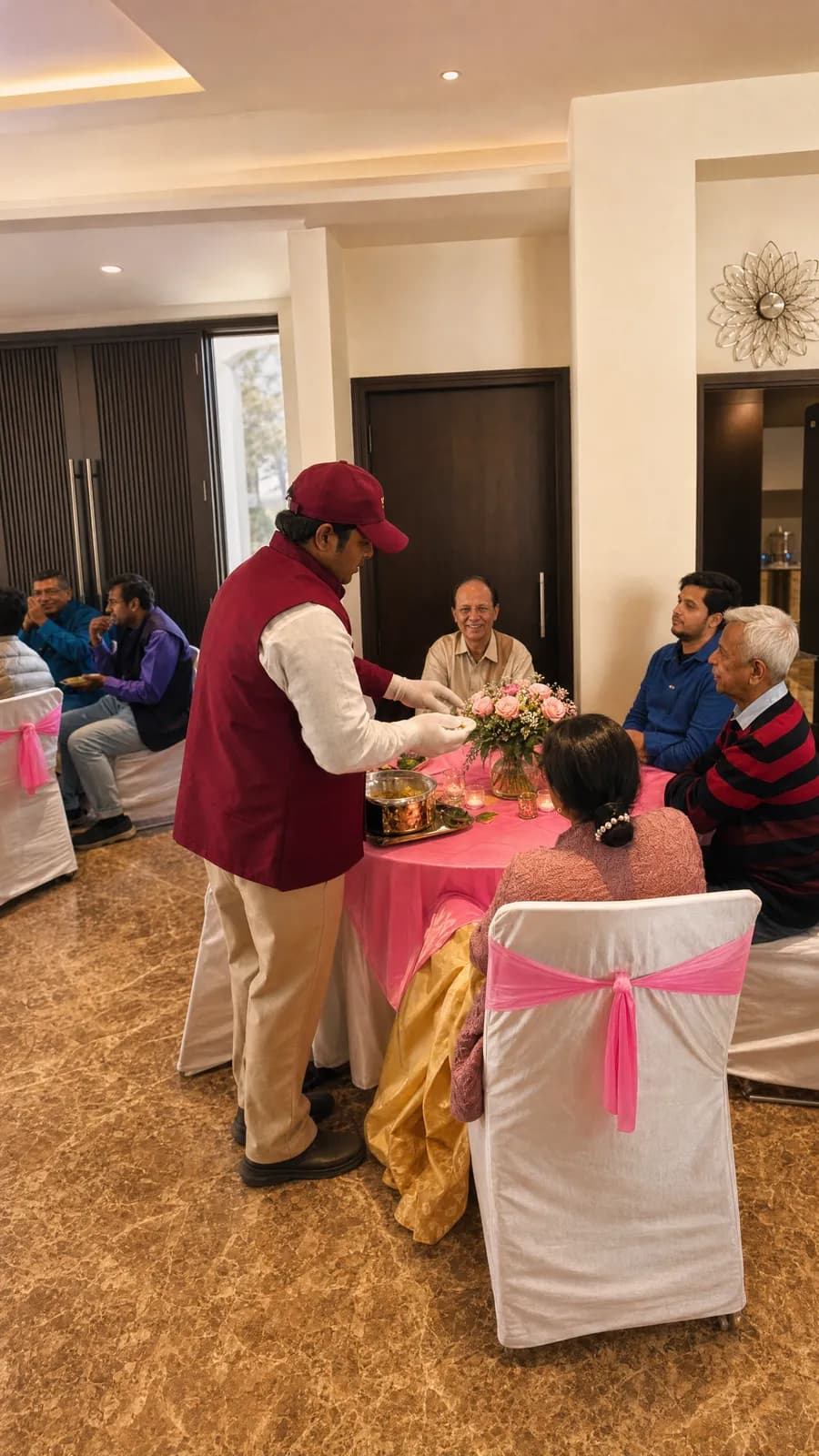 Steward serving at a celebration