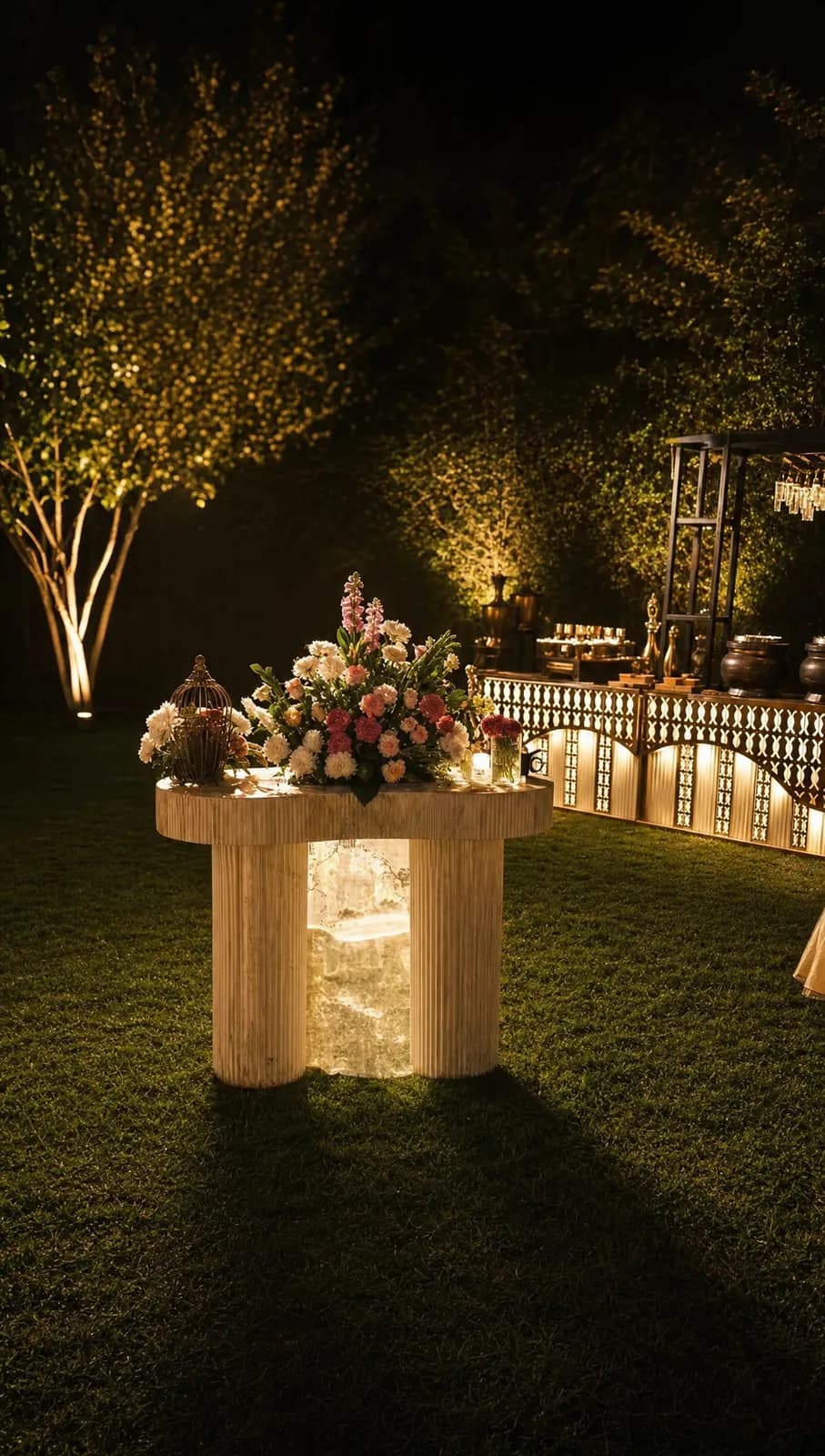 Outdoor night event styling