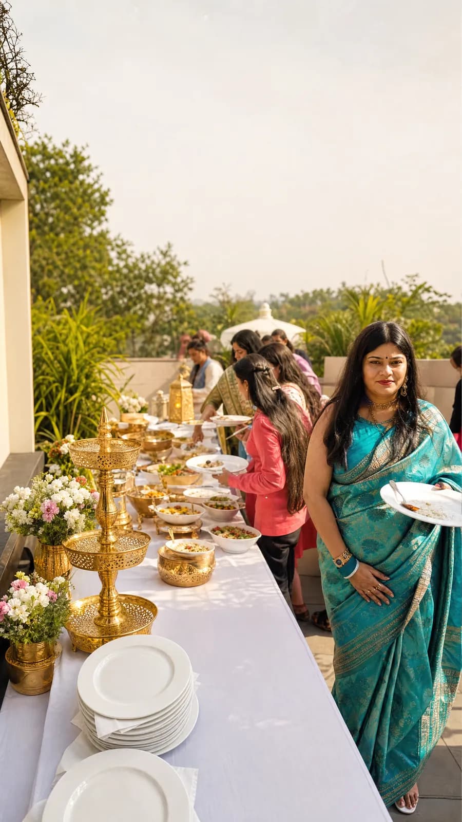 Terrace buffet celebration