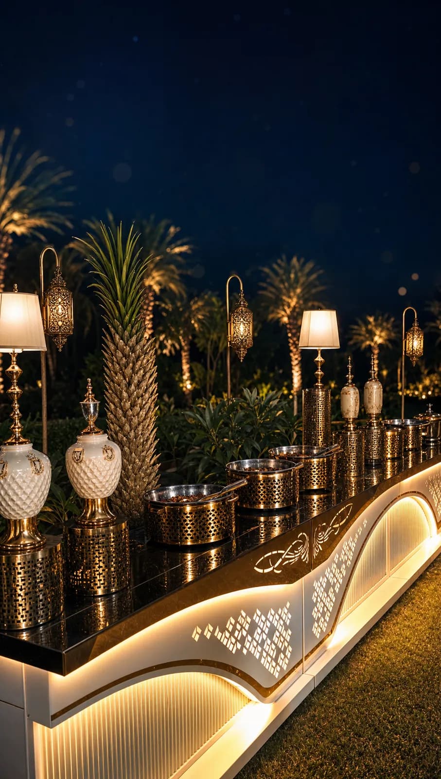 Outdoor night buffet