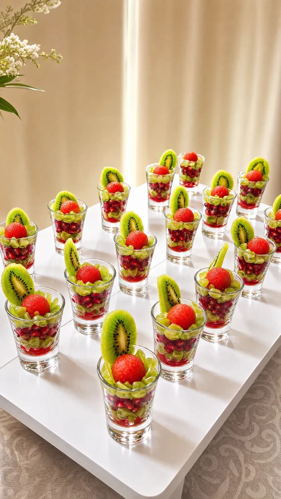 Fruit shot glasses, top down