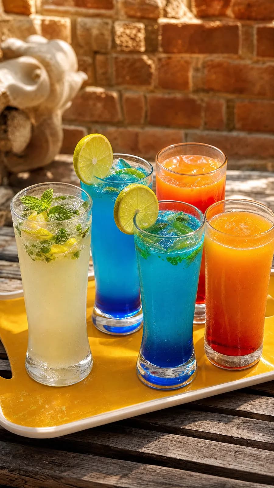 Tray of crafted cocktails and mocktails by ZOVRYN