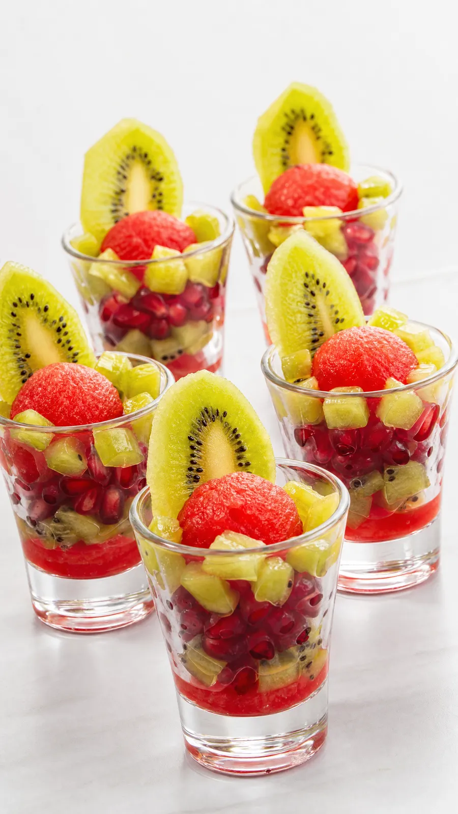 Fruit shot glasses, close crop