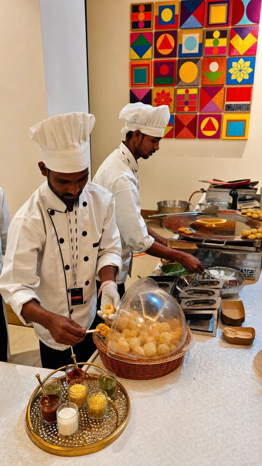 Live food station with chefs