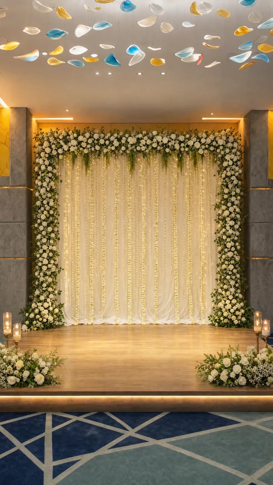 Indoor jasmine floral backdrop