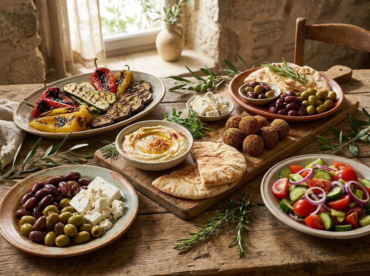 Mediterranean grazing board with whipped feta